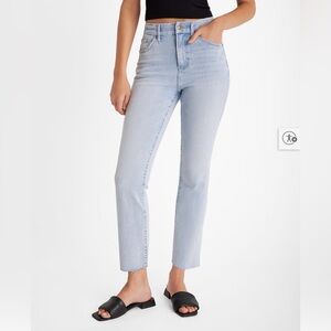 Express High-Rise Cropped Flare Jeans - Light Blue